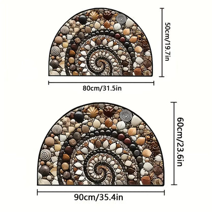 Coastal Spiral™ – Oceaan-geïnspireerde Kiezel- en Schelpenmat