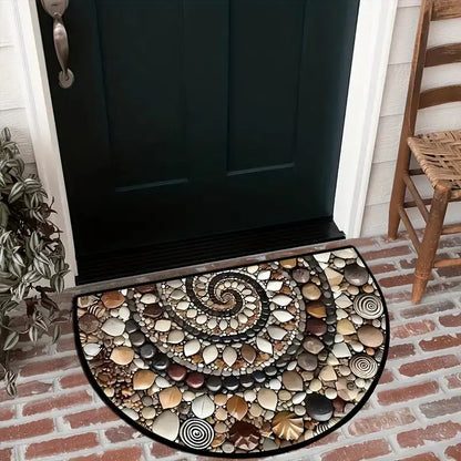 Coastal Spiral™ – Oceaan-geïnspireerde Kiezel- en Schelpenmat
