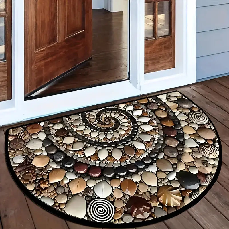 Coastal Spiral™ – Oceaan-geïnspireerde Kiezel- en Schelpenmat