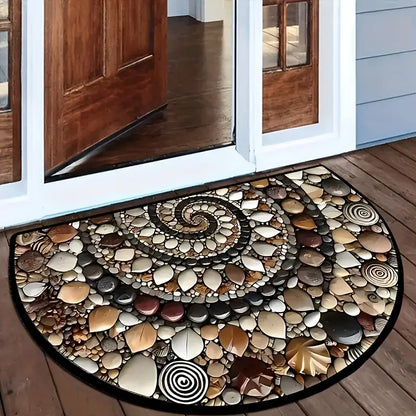 Coastal Spiral™ – Oceaan-geïnspireerde Kiezel- en Schelpenmat