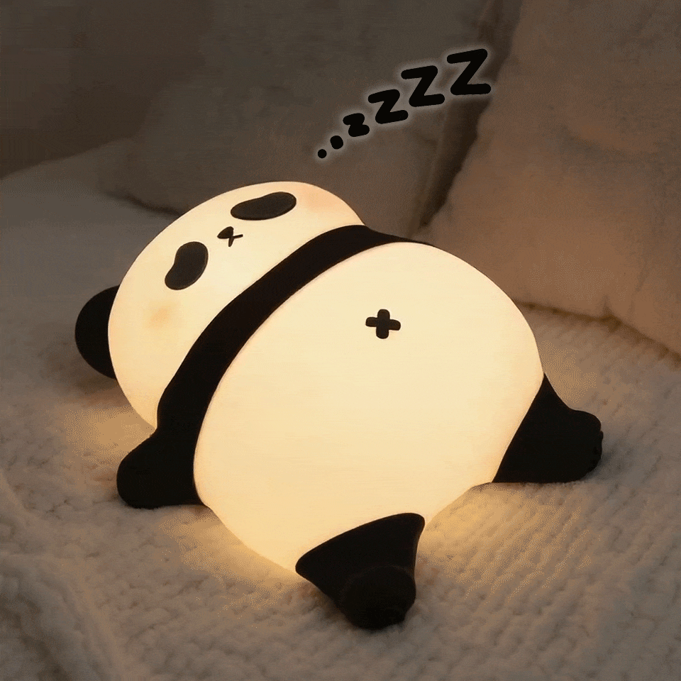 Napping Panda Ademend Squishy Silicone Compaan Geluid LED Nachtlamp Perfect Cadeau