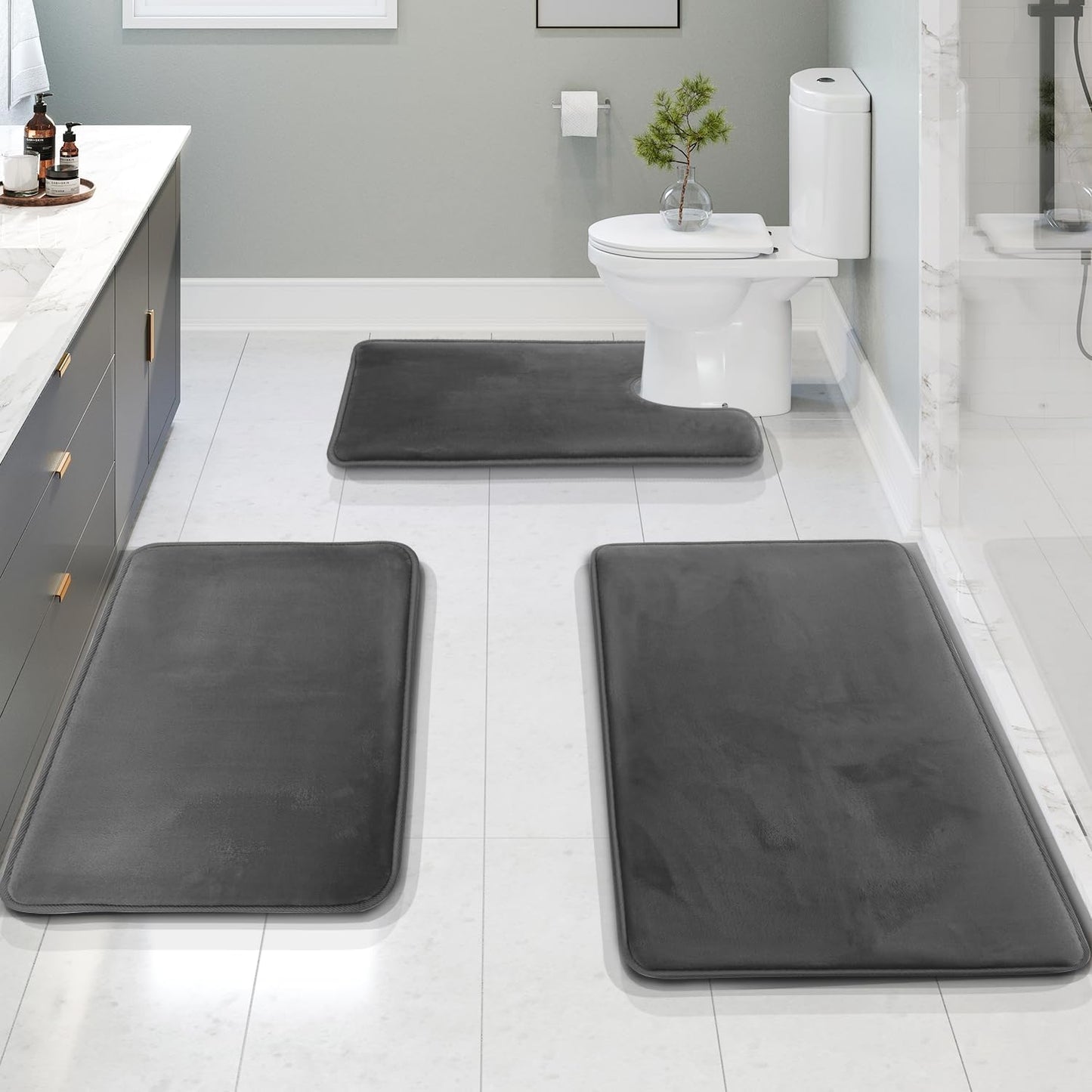 VelvaLuxe – Premium Memory Foam Badmatten Set (3-delig) voor Ultiem Comfort