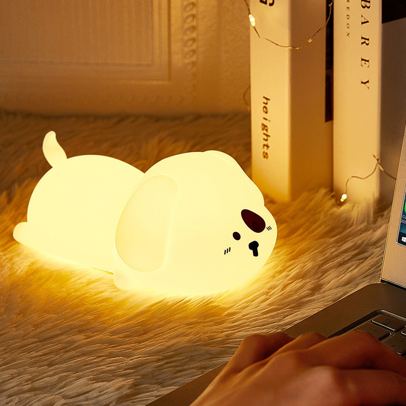 Schattige Puppy Nachtlamp LED Squishy Siliconen Tap Lamp Beste Cadeau voor Baby en Meisje