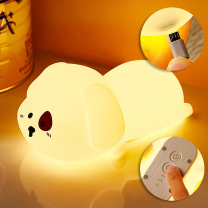 Schattige Puppy Nachtlamp LED Squishy Siliconen Tap Lamp Beste Cadeau voor Baby en Meisje