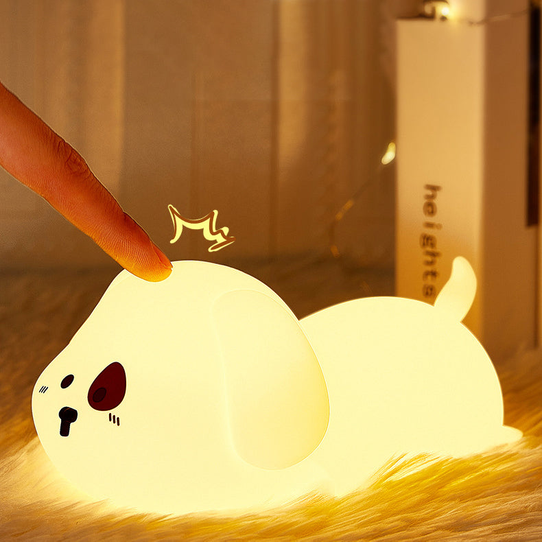 Schattige Puppy Nachtlamp LED Squishy Siliconen Tap Lamp Beste Cadeau voor Baby en Meisje