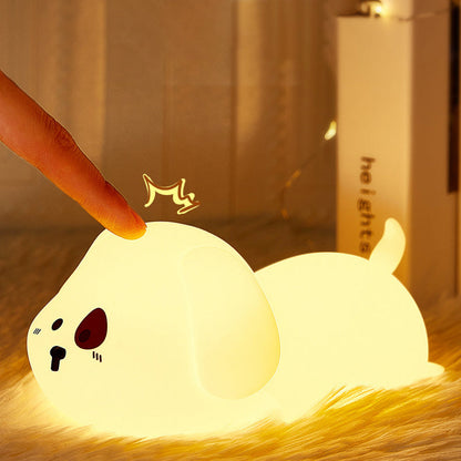 Schattige Puppy Nachtlamp LED Squishy Siliconen Tap Lamp Beste Cadeau voor Baby en Meisje