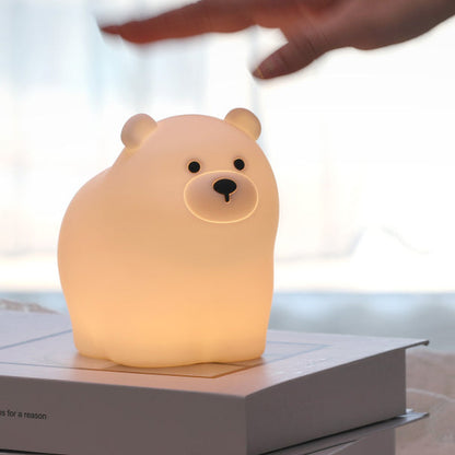 Squishy Silicone Kleine Witte Beer LED Nachtlamp - Perfect Cadeau voor Kinderen en Meisjes