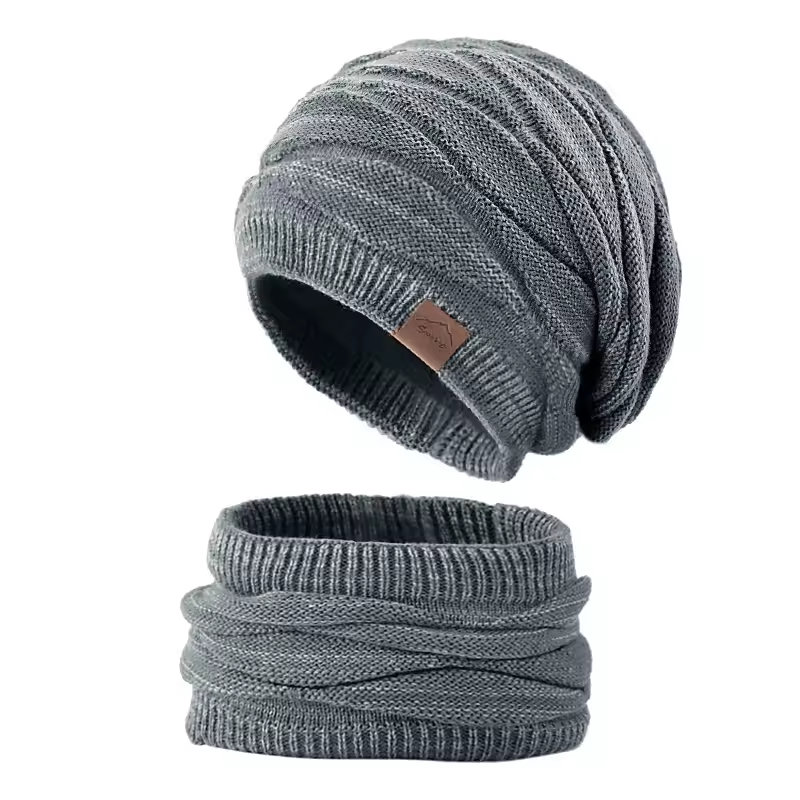 Warme Gebreide Wintermuts En Sjaal