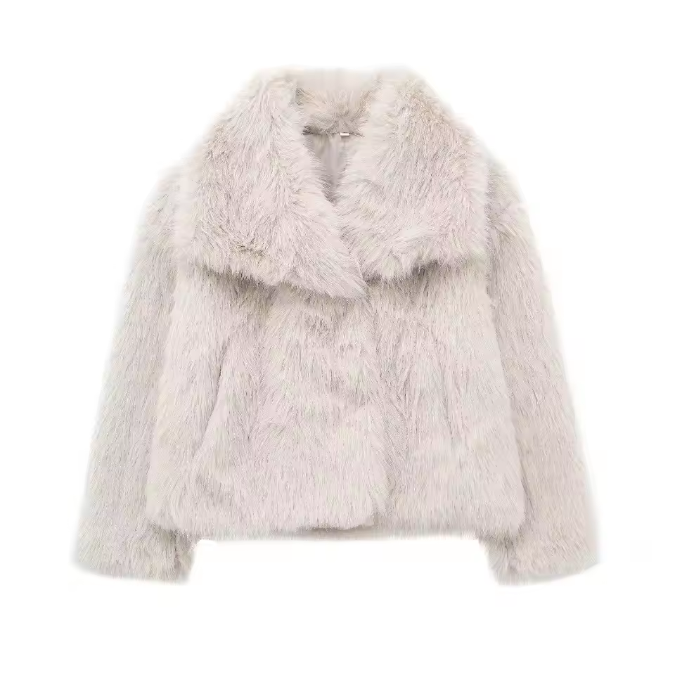 Luxe Cropped Faux Fur Jas