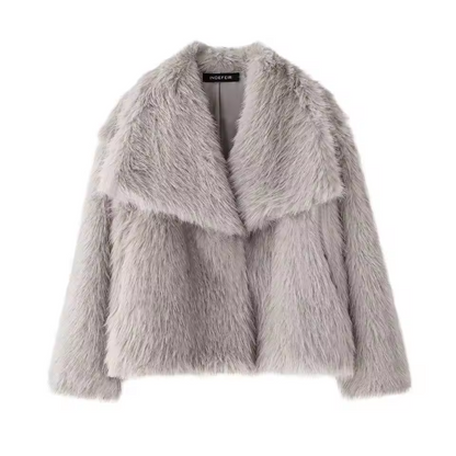 Luxe Cropped Faux Fur Jas