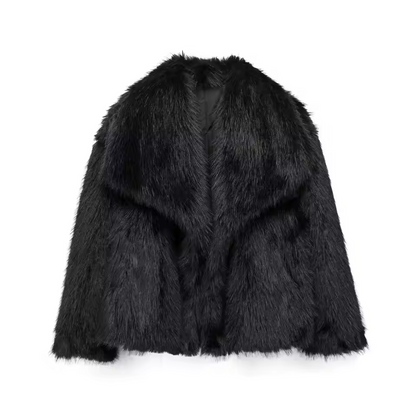 Luxe Cropped Faux Fur Jas