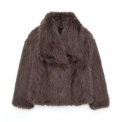 Luxe Cropped Faux Fur Jas