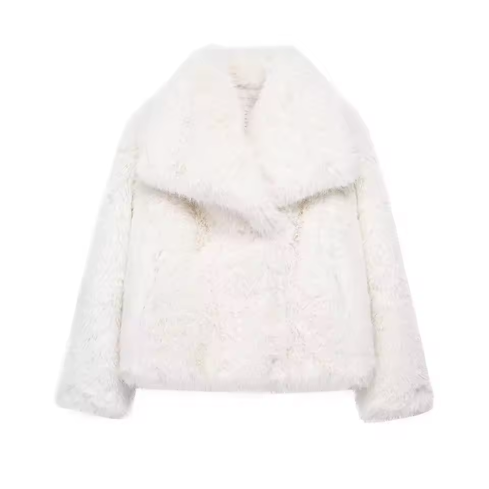 Luxe Cropped Faux Fur Jas
