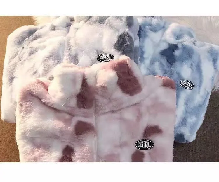 Pluche Tie-Dye Winterjas