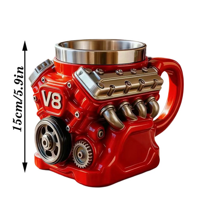 Retro V8 Motor Mok voor Autofans
