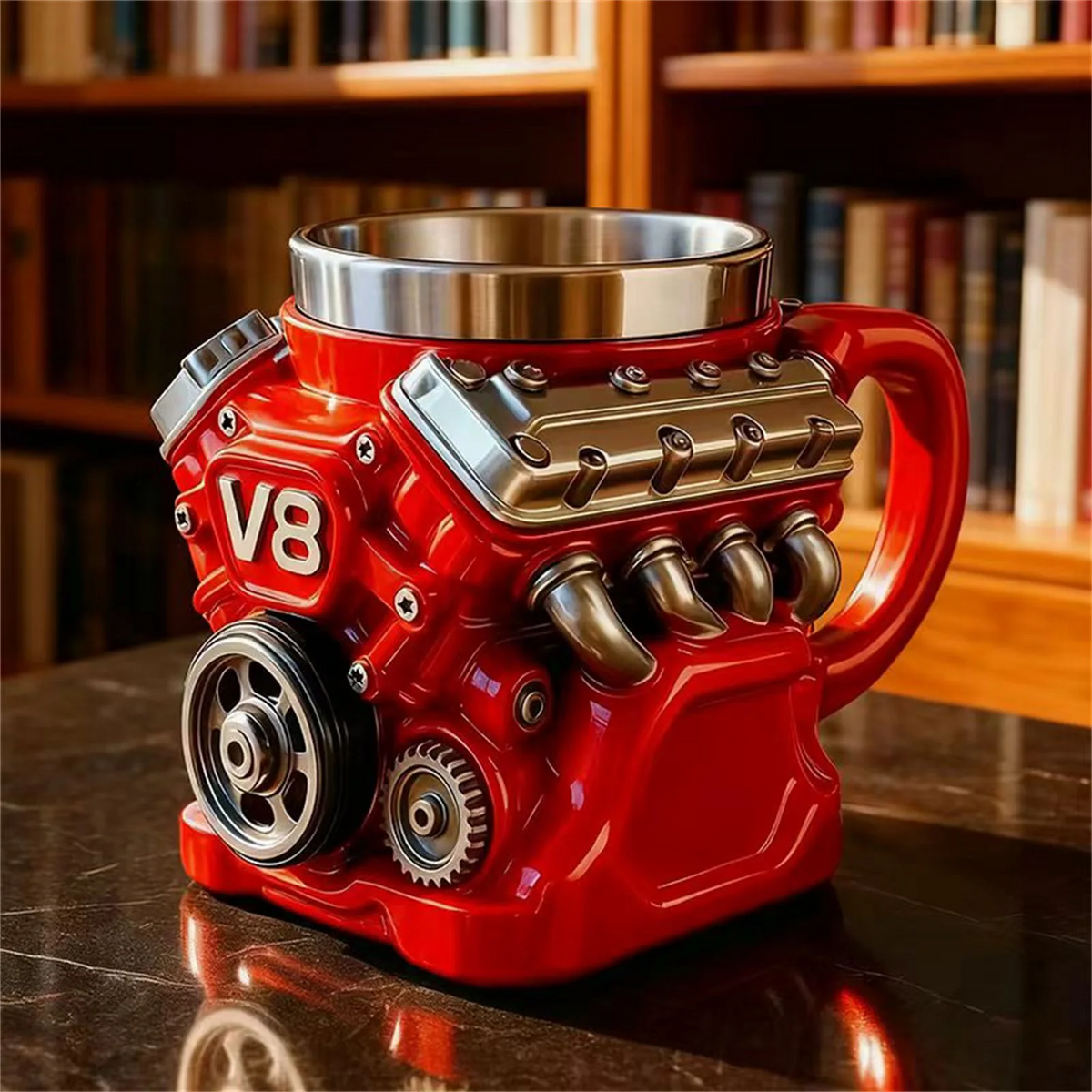 Retro V8 Motor Mok voor Autofans