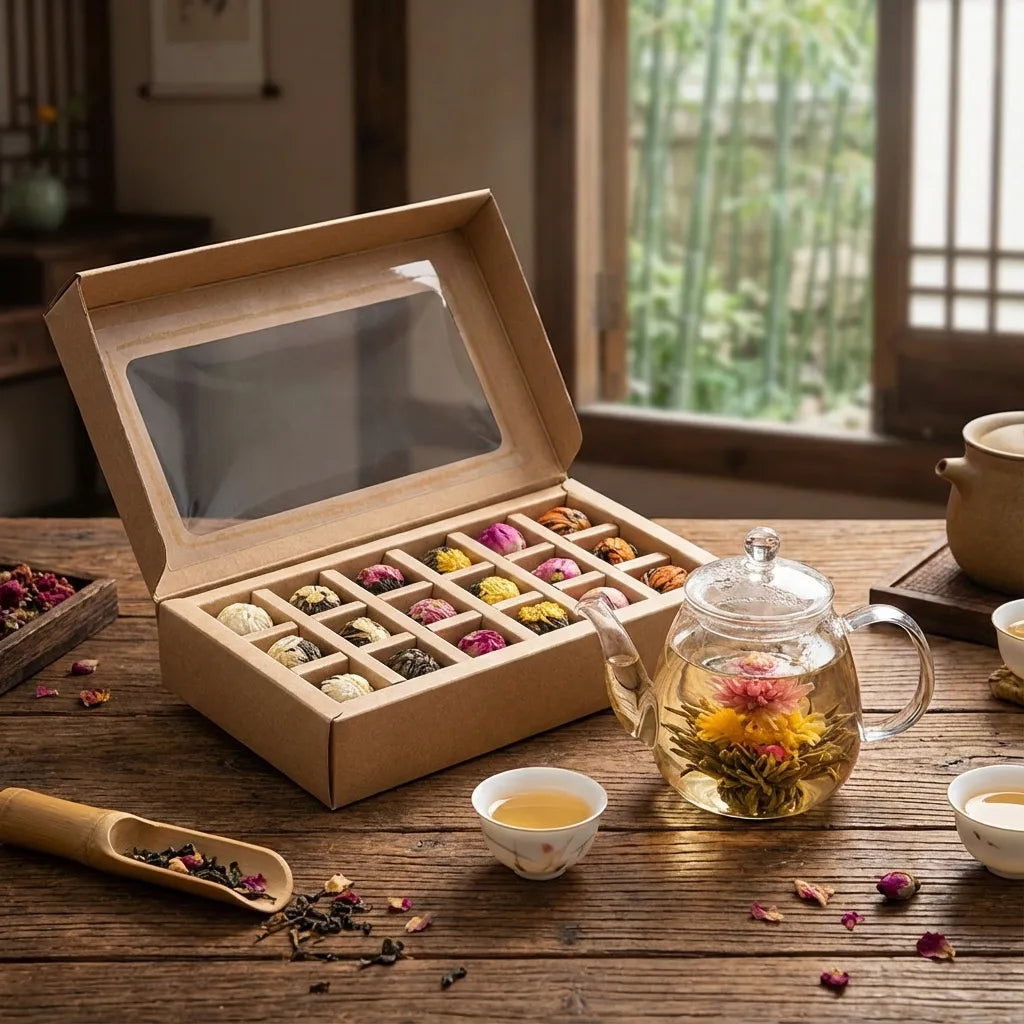 Bloeiende Bloemtheeballen 18 Stuks | Pu-erh Draakbal Thee