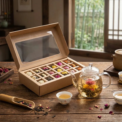 Bloeiende Bloemtheeballen 18 Stuks | Pu-erh Draakbal Thee