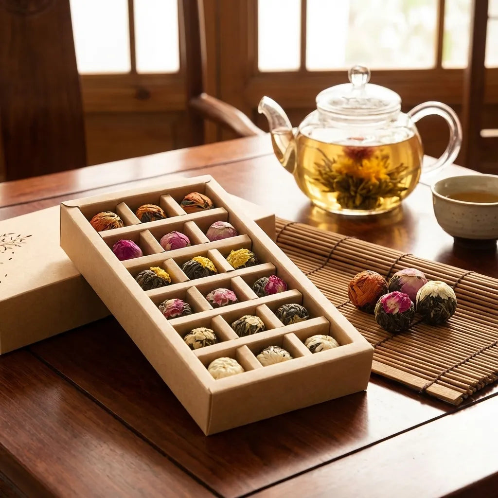 Bloeiende Bloemtheeballen 18 Stuks | Pu-erh Draakbal Thee