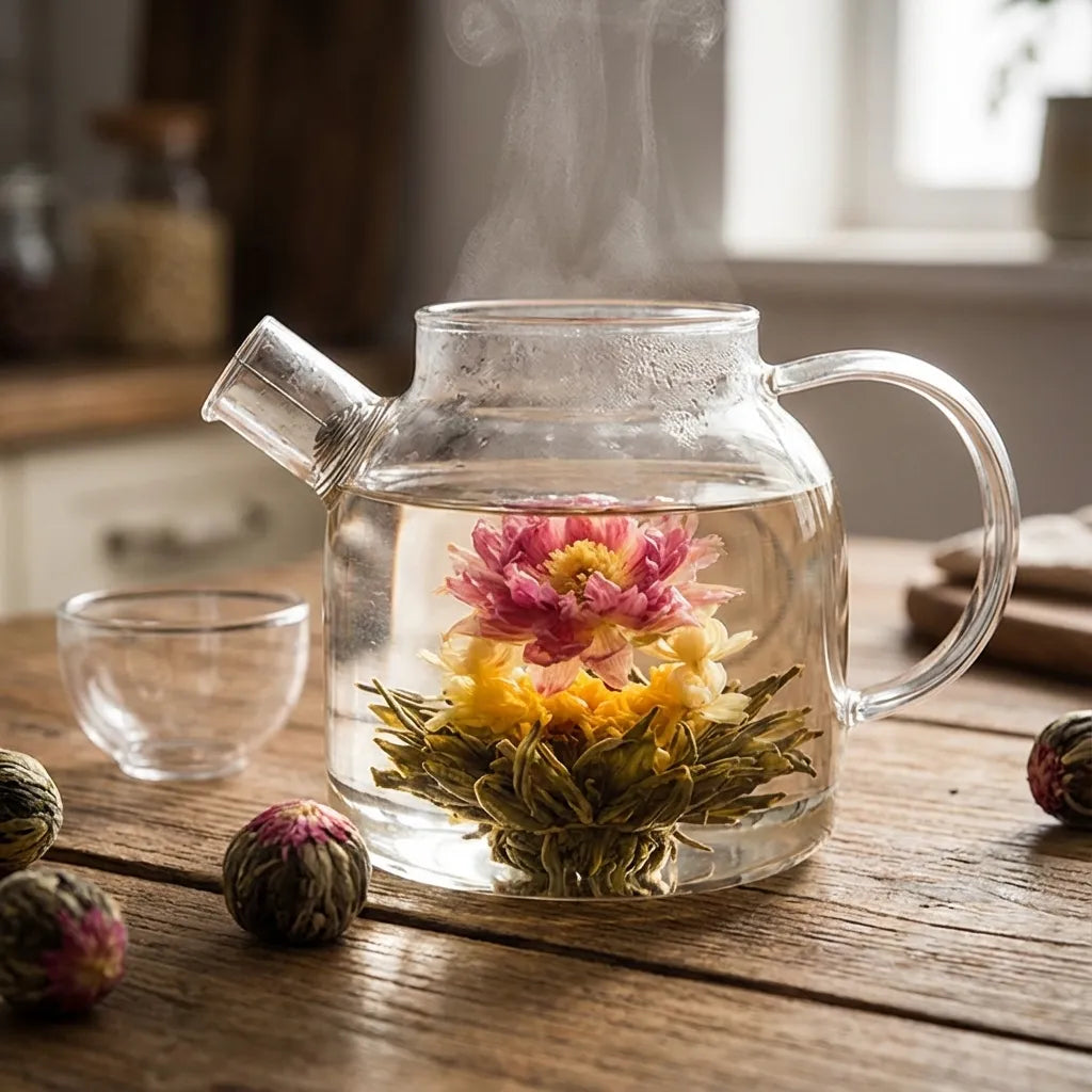 Bloeiende Bloemtheeballen 18 Stuks | Pu-erh Draakbal Thee