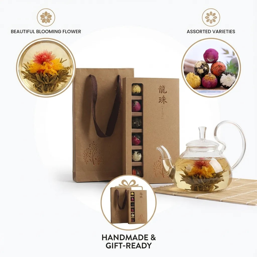 Bloeiende Bloemtheeballen 18 Stuks | Pu-erh Draakbal Thee