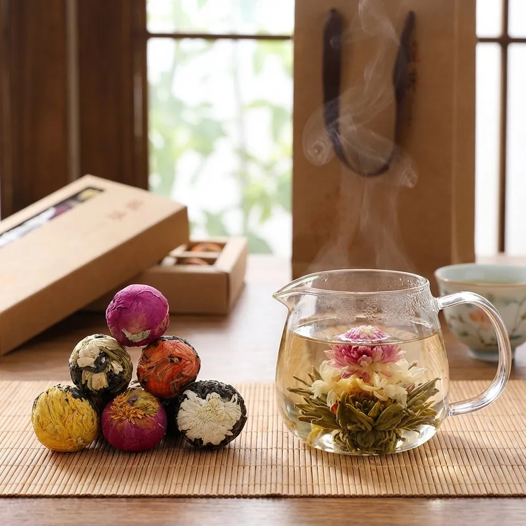 Bloeiende Bloemtheeballen 18 Stuks | Pu-erh Draakbal Thee