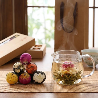 Bloeiende Bloemtheeballen 18 Stuks | Pu-erh Draakbal Thee