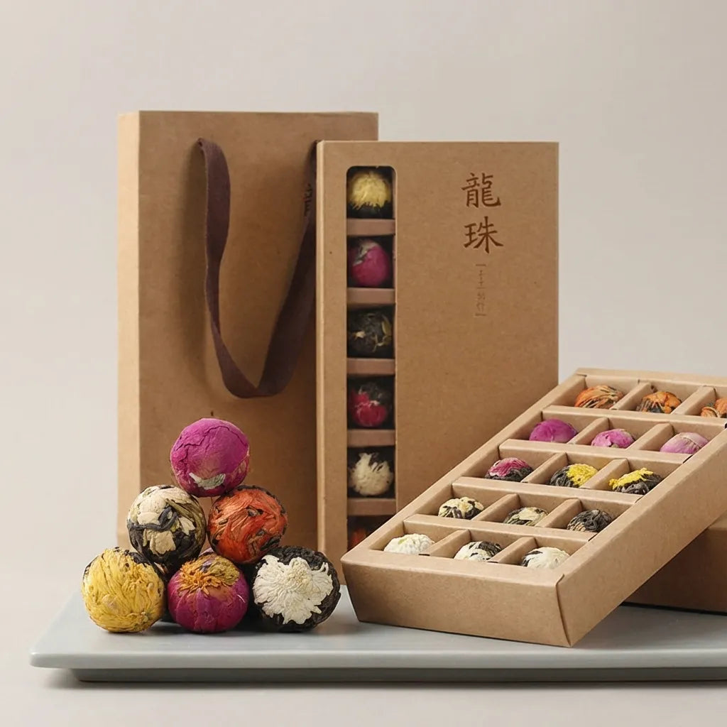 Bloeiende Bloemtheeballen 18 Stuks | Pu-erh Draakbal Thee