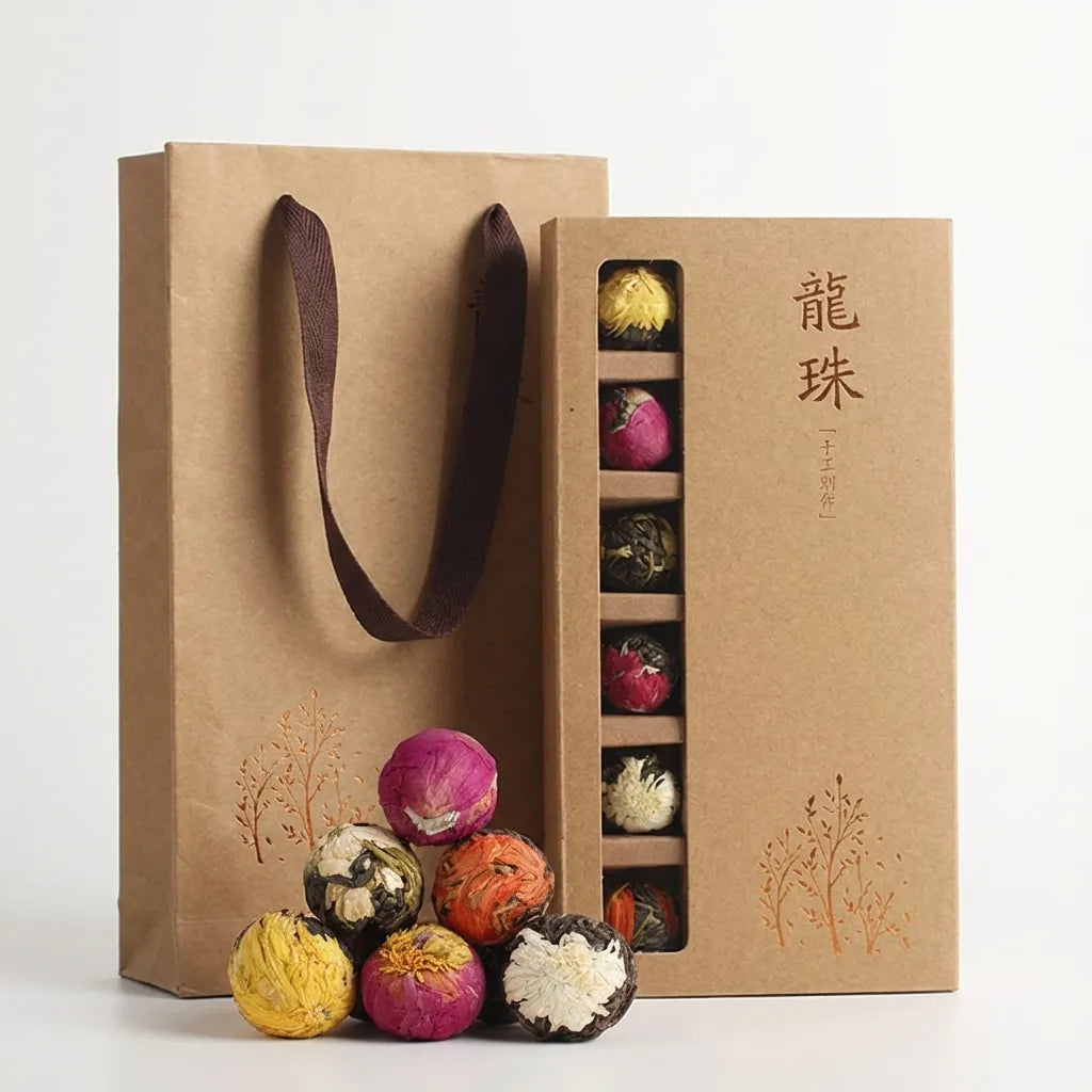 Bloeiende Bloemtheeballen 18 Stuks | Pu-erh Draakbal Thee