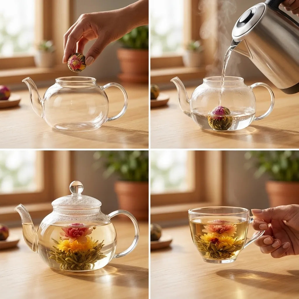 Bloeiende Bloemtheeballen 18 Stuks | Pu-erh Draakbal Thee