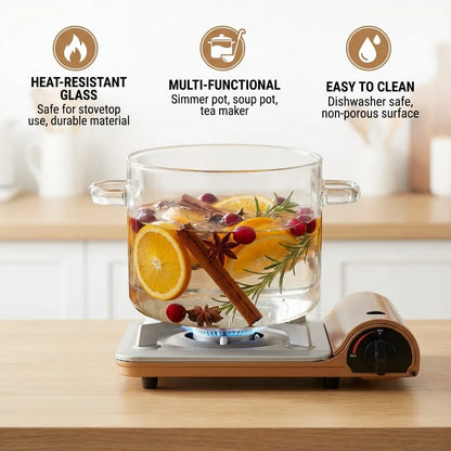 Miles Glas Kookpot – Borosilicaat Simmer Pot