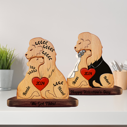 Lion Couple | Houten Leeuw Familie