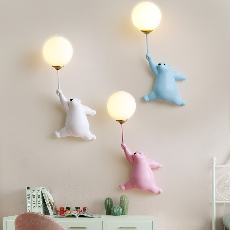 Schattige Beer Wandlamp Kinderkamer Ballonlicht Decoratief