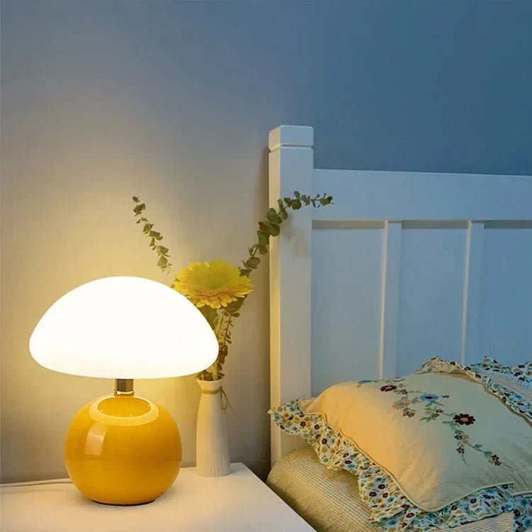 Moderne Glazen Paddenstoel Tafellamp