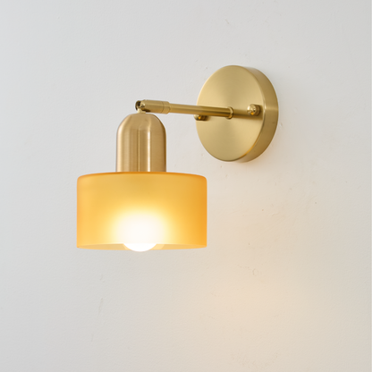 Bauhaus Wandlamp met Gekleurd Glas