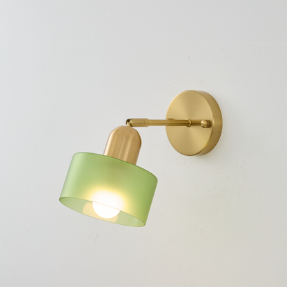 Bauhaus Wandlamp met Gekleurd Glas