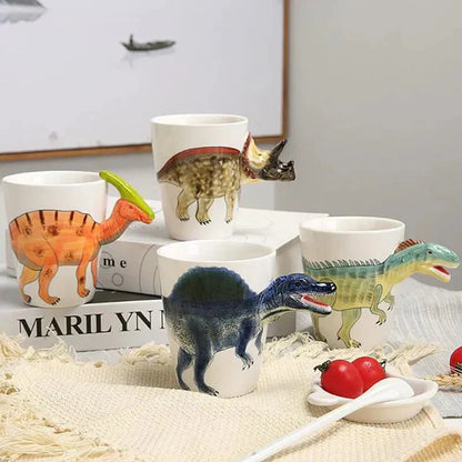 DinoSip – Handgeschilderde Keramische Dinosaurus Mok voor Koffie en Thee