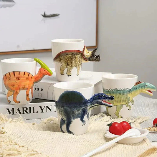 DinoSip – Handgeschilderde Keramische Dinosaurus Mok voor Koffie en Thee