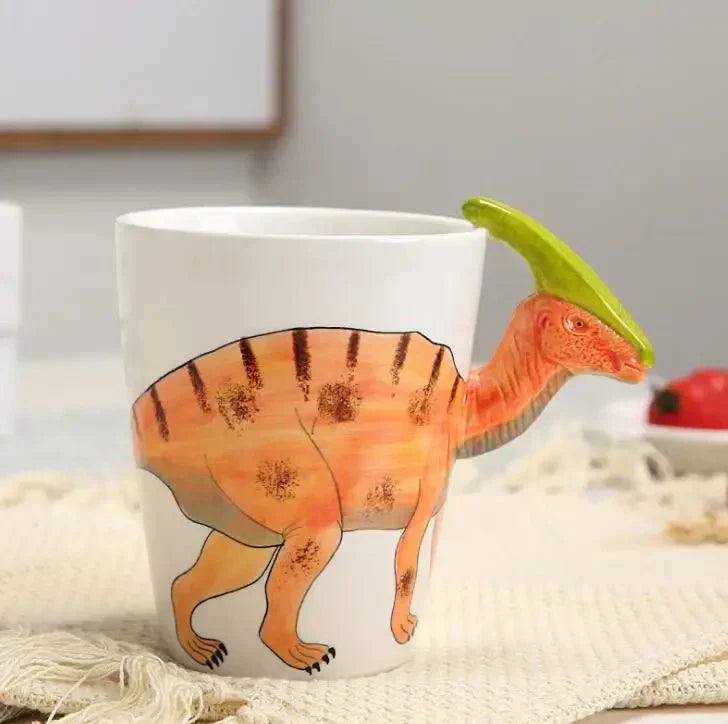 DinoSip – Handgeschilderde Keramische Dinosaurus Mok voor Koffie en Thee