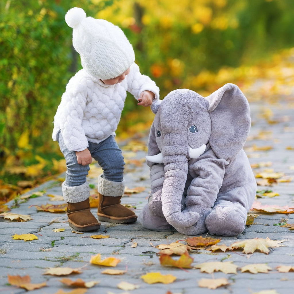 PlucheOlifant knuffelkussen - Super zacht & comfortabel voor baby's en kinderen