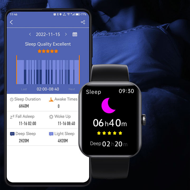 2025 Gezondheids Smartwatch BP+ECG+HRV+BG Monitor met SpO2, Hartslag, Slaap & Fitness Tracking