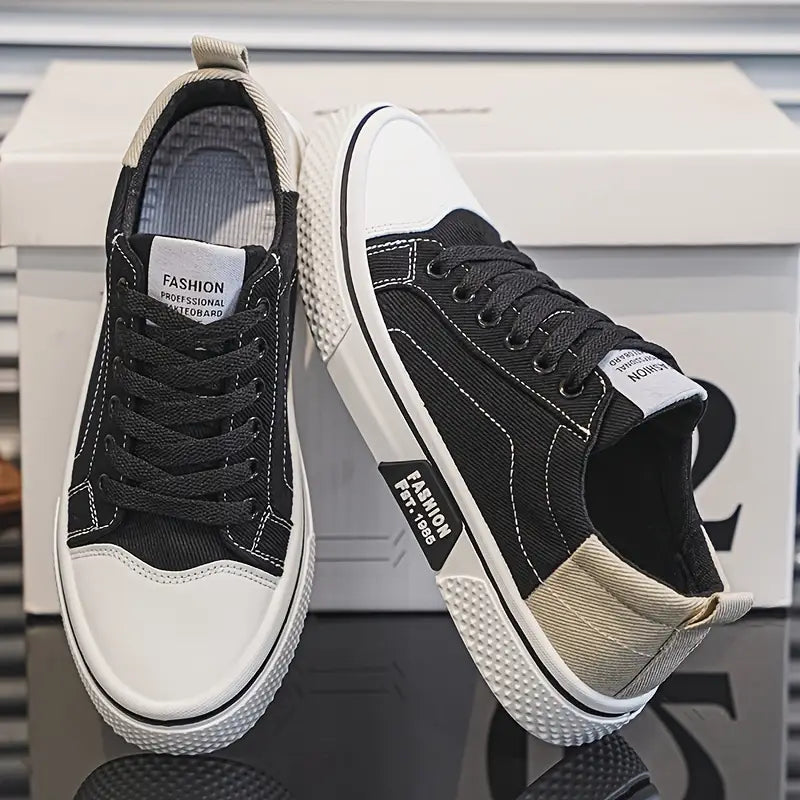 Heren Beige Canvas Sneakers