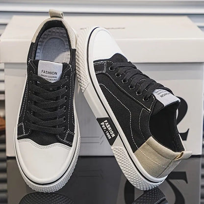 Heren Beige Canvas Sneakers