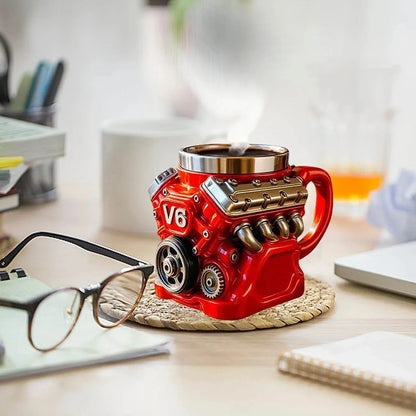 Retro V8 Motor Mok voor Autofans