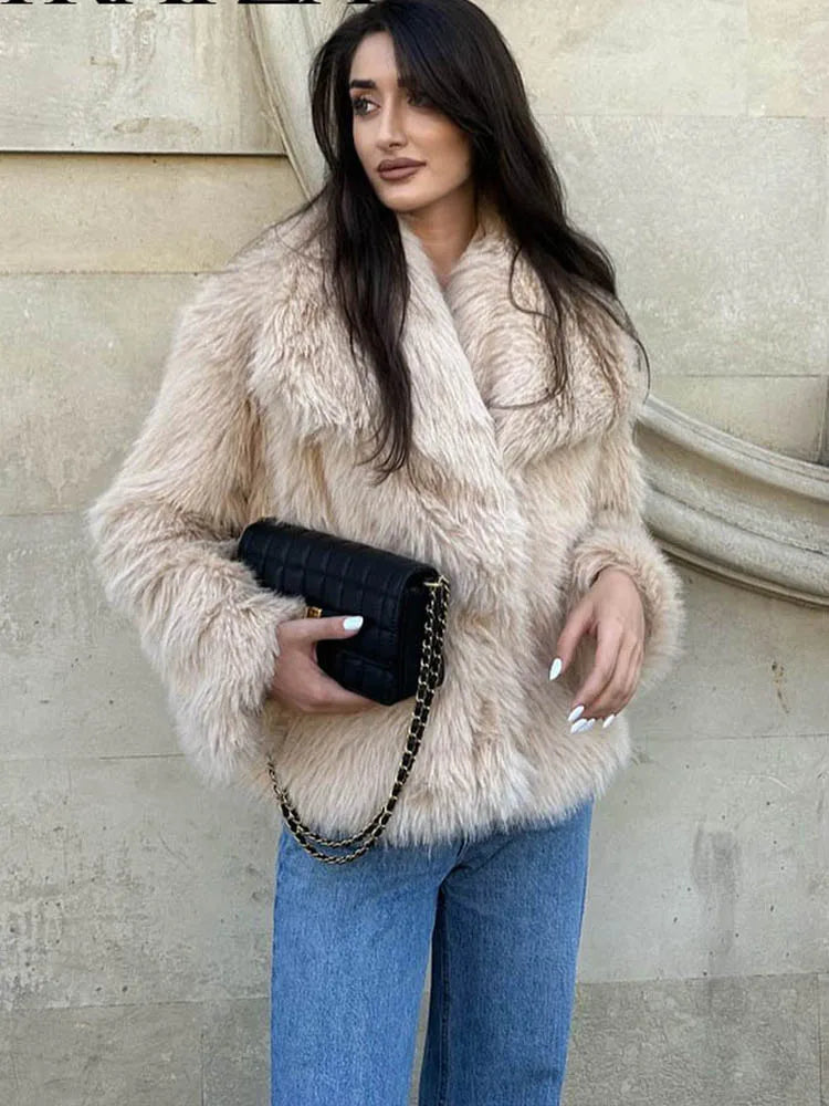 Luxe Cropped Faux Fur Jas