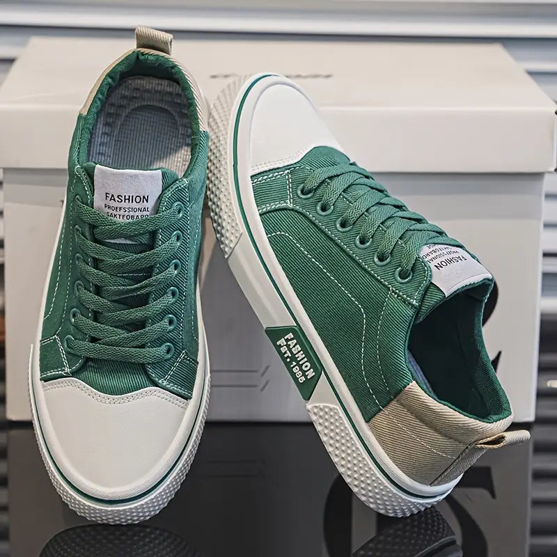Heren Beige Canvas Sneakers