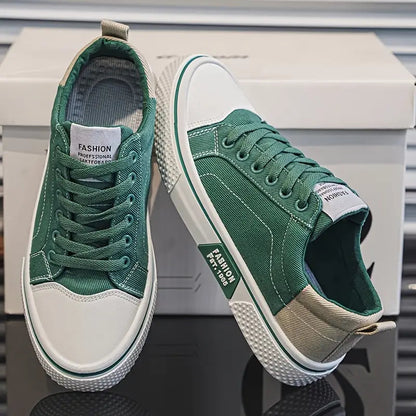 Heren Beige Canvas Sneakers