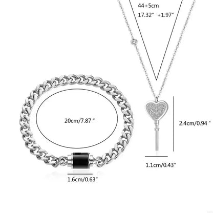 HeartLock Armband en Ketting Set