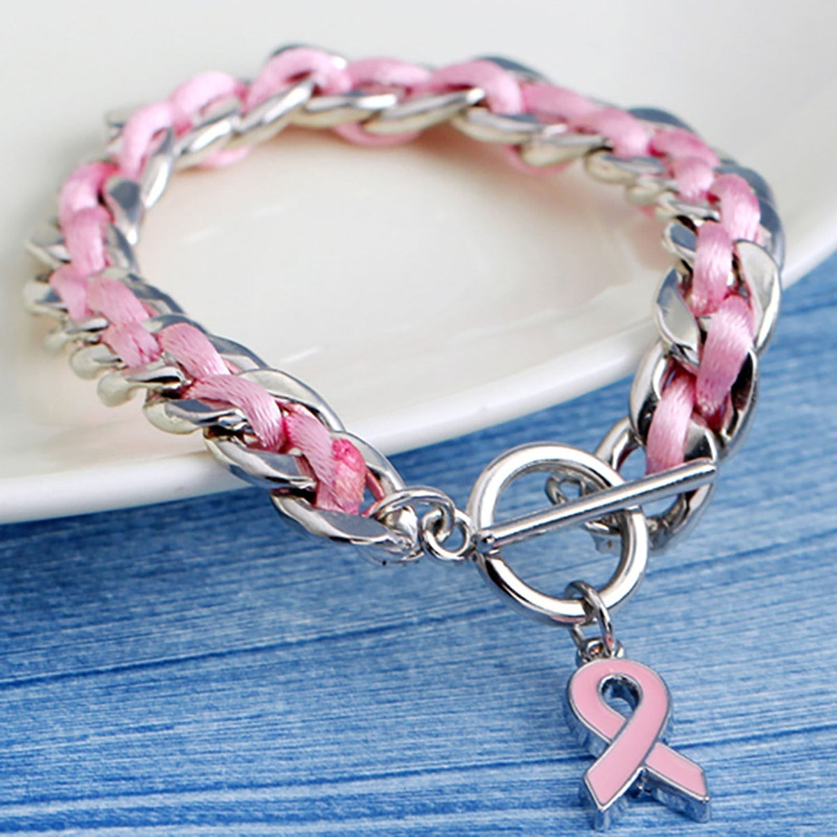 Roze Lint Bewustzijn Armband