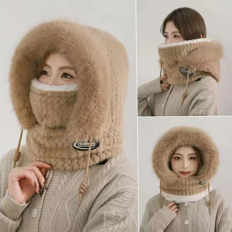 Wintermuts van Imitatiebont met Gezichtsbedekking